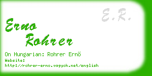 erno rohrer business card