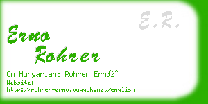erno rohrer business card